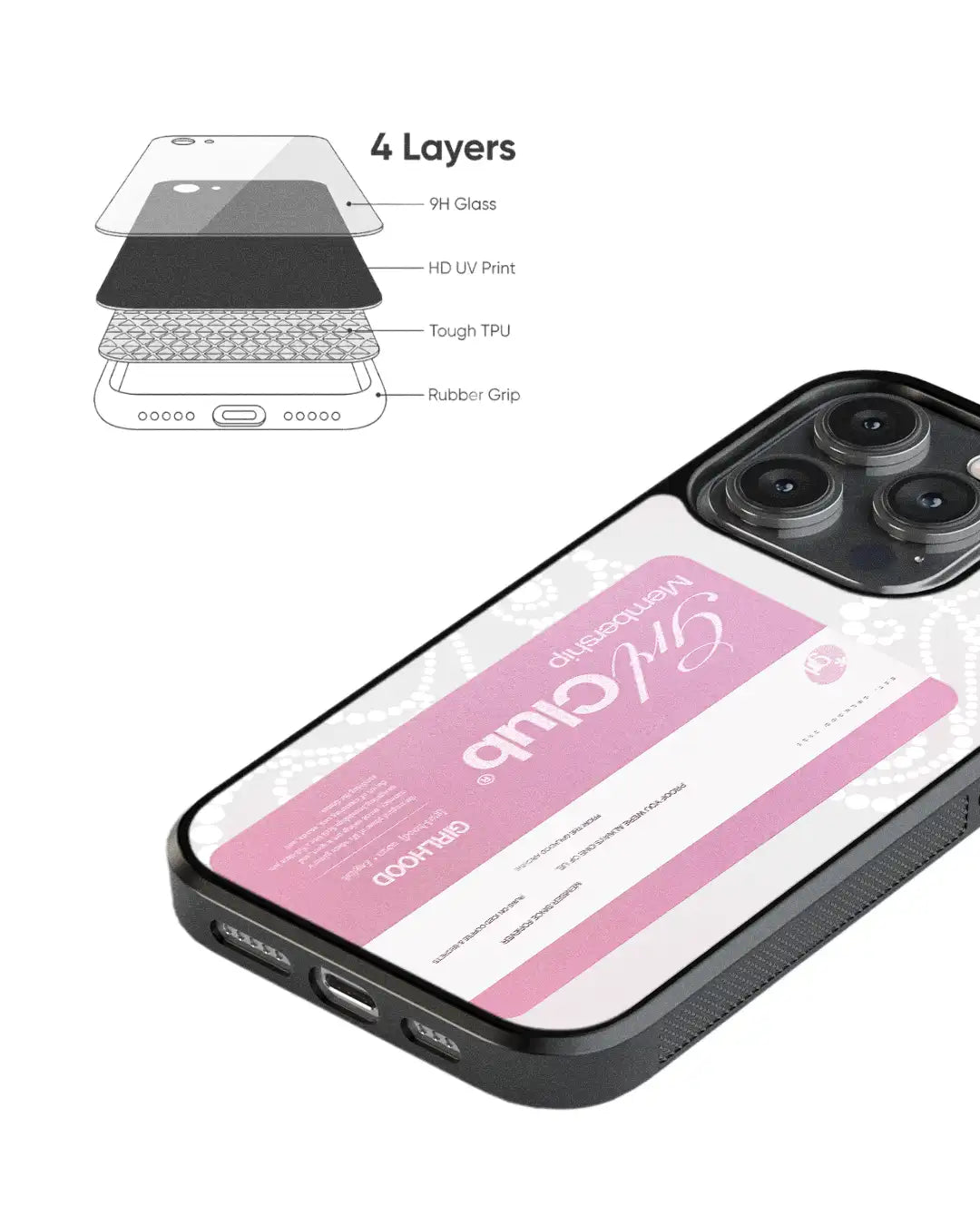 GRL® CERTIFIED Pink 3 BLACK GLASS