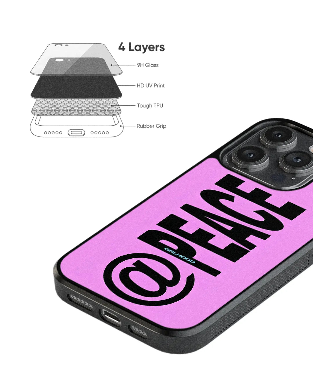 @PEACE Pink 3 BLACK GLASS