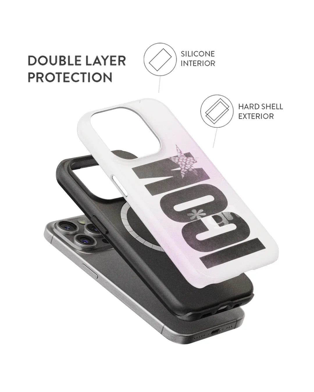#ICON Pink MAGSAFE ARMOURED BLACK 2