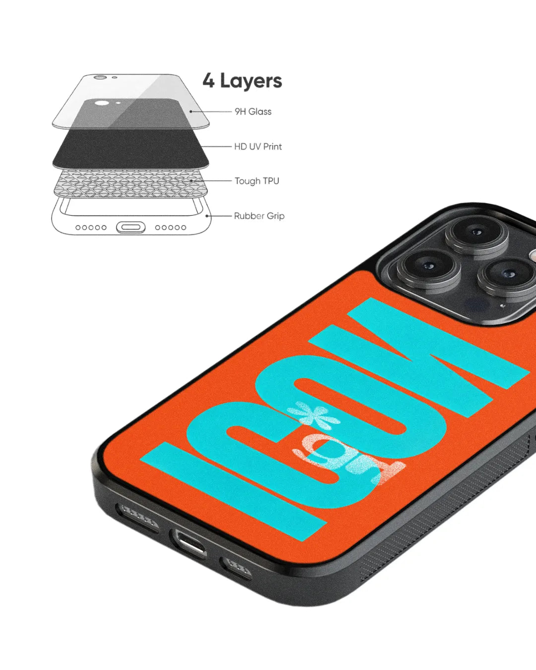 #ICON Orange 3 BLACK GLASS