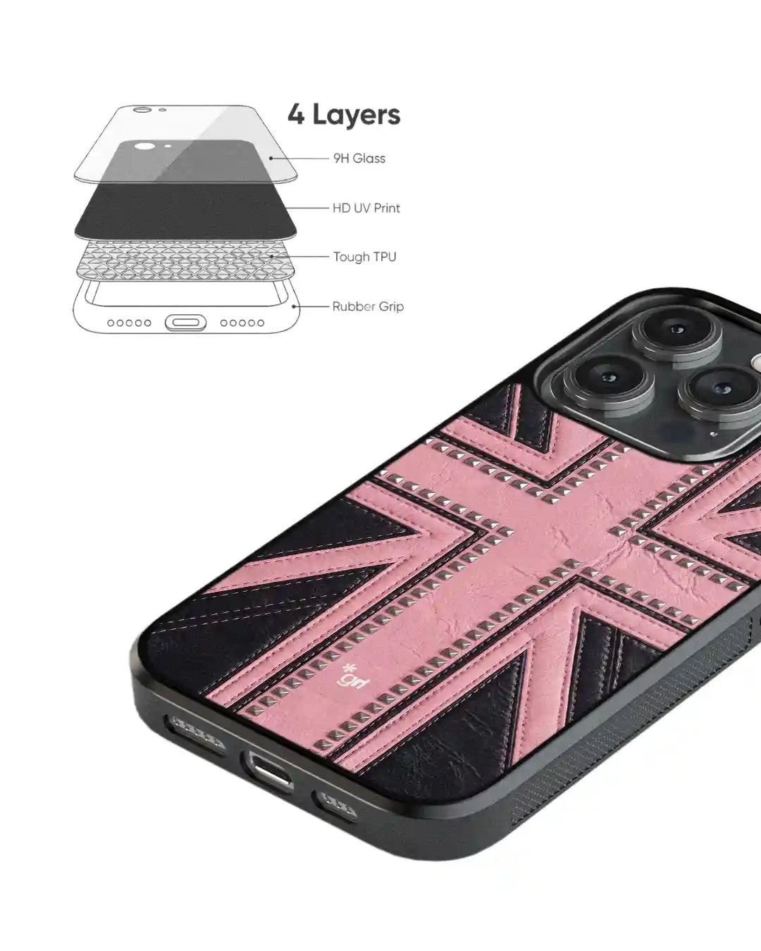 ANARCHY Pink 3 BLACK GLASS